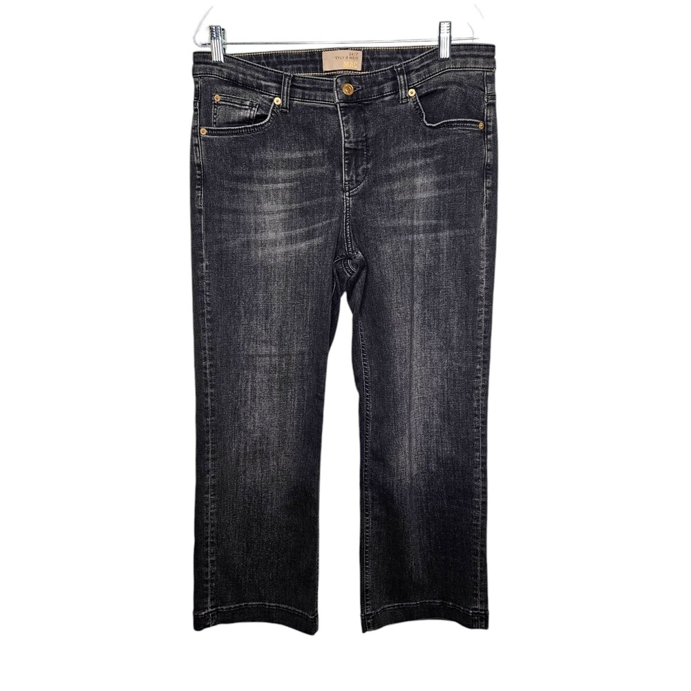 MAC Sylvie Meis Culotte Jeans Womens Sz 42 EU Black Denim 25'' Inseam